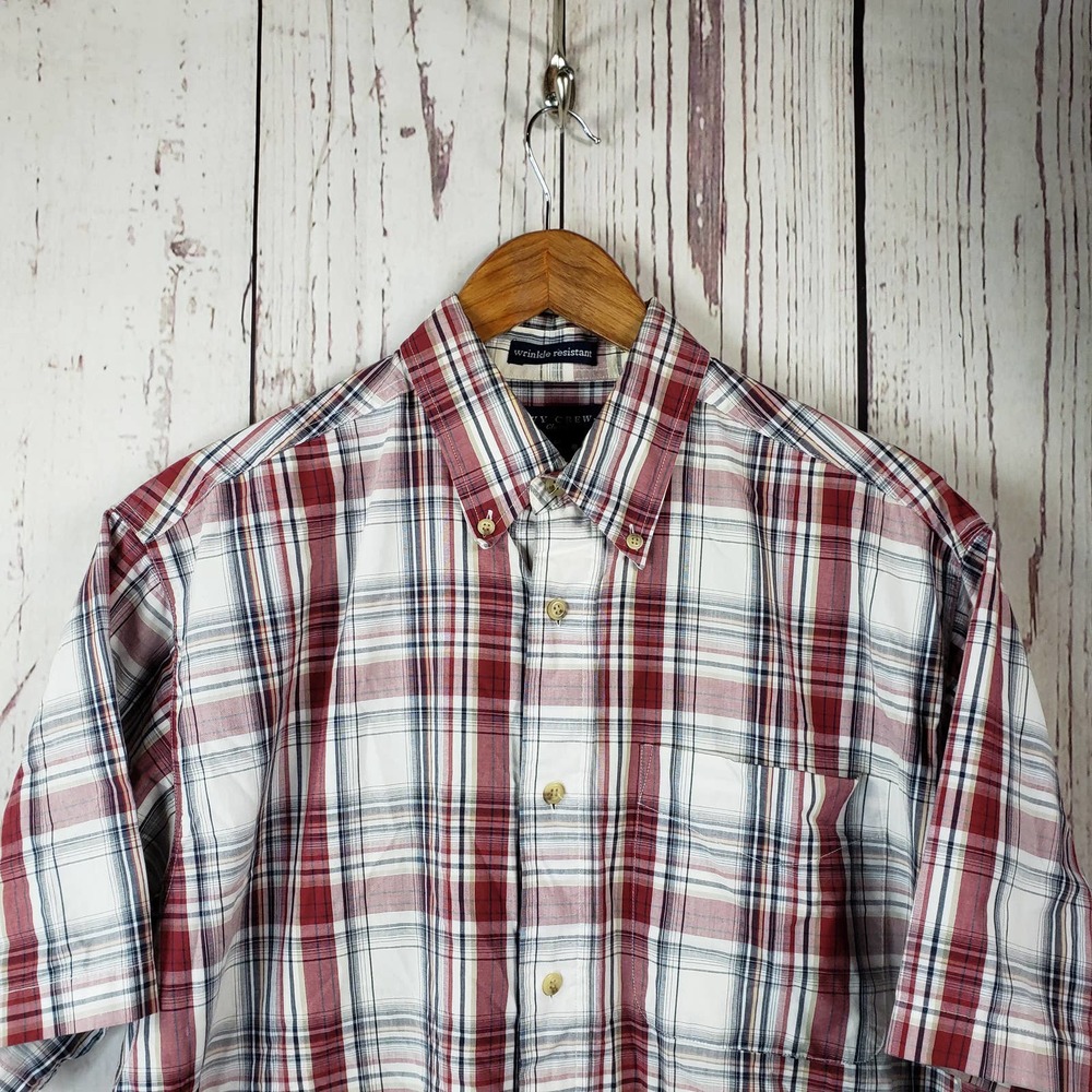Ivy Crew Wrinkle Resistant Button Front Down Shirt Mens Size Medium Red